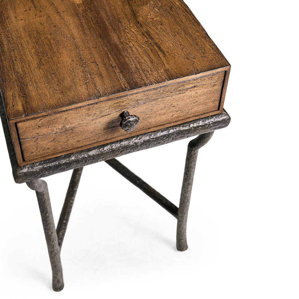 Jonathan Charles Fine Furniture - Forge Iron Storage Side Table - 491317-CMF view 6