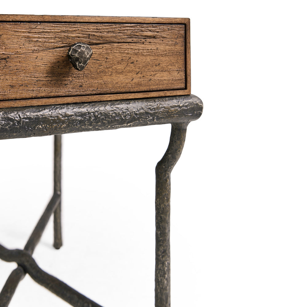 Jonathan Charles Fine Furniture - Forge Iron Storage Side Table - 491317-CMF view 8
