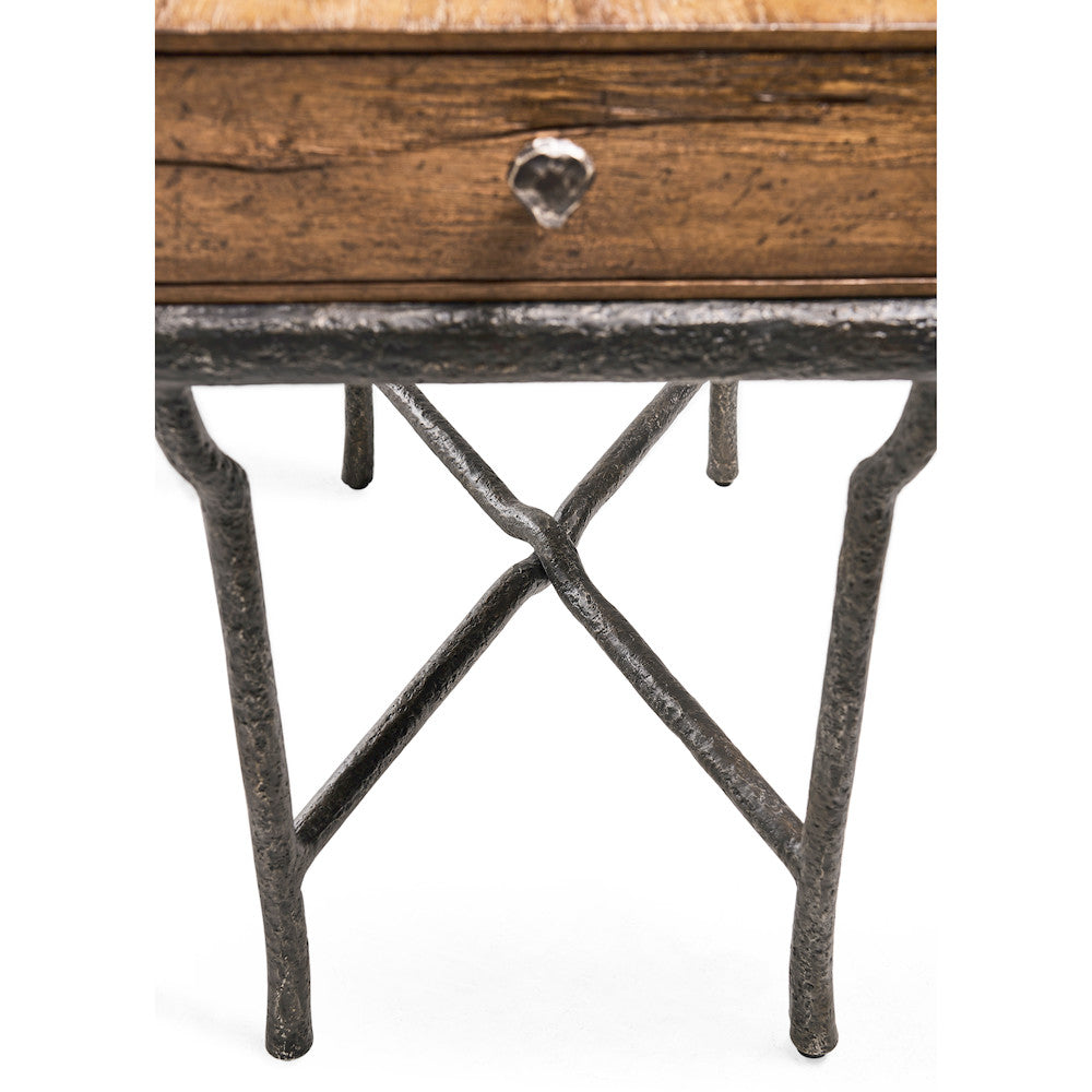 Jonathan Charles Fine Furniture - Forge Iron Storage Side Table - 491317-CMF view 10