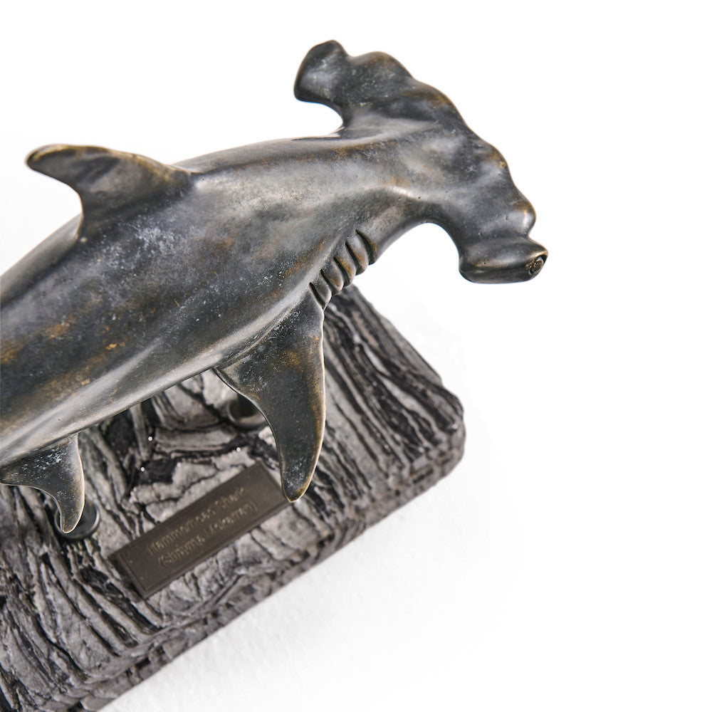 Jonathan Charles Fine Furniture - Glide Hammerhead Shark Bronze Statue with Marble Base - 496217-DRB view 6
