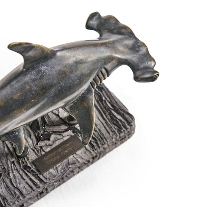 Jonathan Charles Fine Furniture - Glide Hammerhead Shark Bronze Statue with Marble Base - 496217-DRB view 6