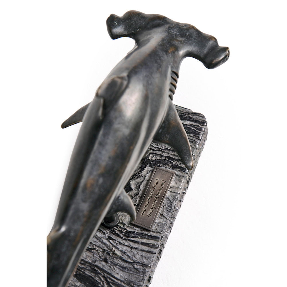 Jonathan Charles Fine Furniture - Glide Hammerhead Shark Bronze Statue with Marble Base - 496217-DRB view 7