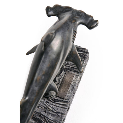 Jonathan Charles Fine Furniture - Glide Hammerhead Shark Bronze Statue with Marble Base - 496217-DRB view 7