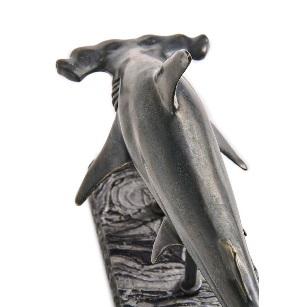 Jonathan Charles Fine Furniture - Glide Hammerhead Shark Bronze Statue with Marble Base - 496217-DRB view 8