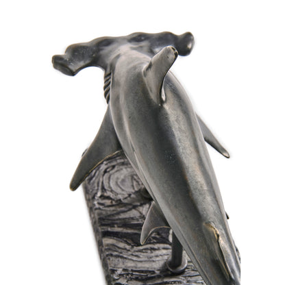 Jonathan Charles Fine Furniture - Glide Hammerhead Shark Bronze Statue with Marble Base - 496217-DRB view 8