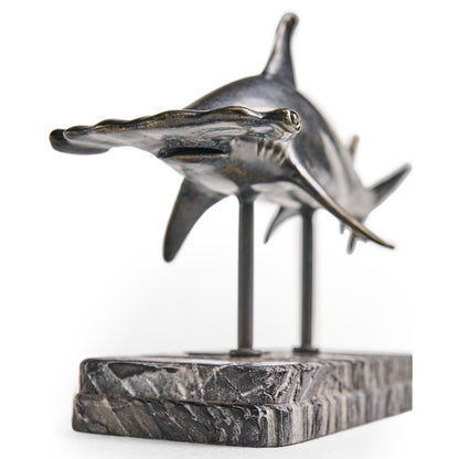 Jonathan Charles Fine Furniture - Glide Hammerhead Shark Bronze Statue with Marble Base - 496217-DRB view 9