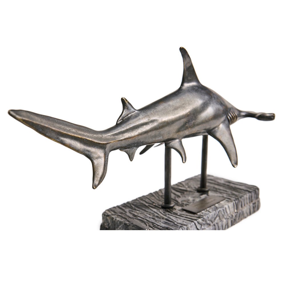 Jonathan Charles Fine Furniture - Glide Hammerhead Shark Bronze Statue with Marble Base - 496217-DRB view 11