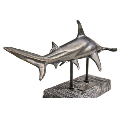 Jonathan Charles Fine Furniture - Glide Hammerhead Shark Bronze Statue with Marble Base - 496217-DRB view 11