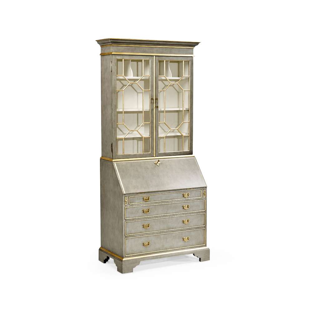 Jonathan Charles Fine Furniture - JC Traditional - Buckingham Georgian Grey & Gilded Secretary - 492260-PBG veiw 1