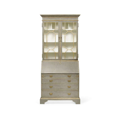 Jonathan Charles Fine Furniture - JC Traditional - Buckingham Georgian Grey & Gilded Secretary - 492260-PBG veiw 3