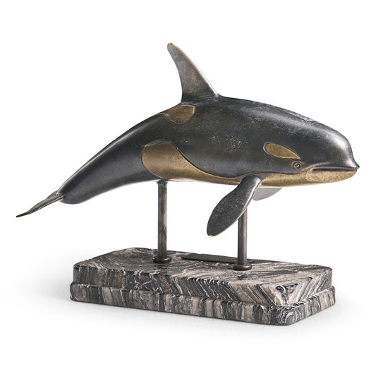 Jonathan Charles Fine Furniture - Killer Whale Bronze Statue with Marble Base - 496219-DRB view 1