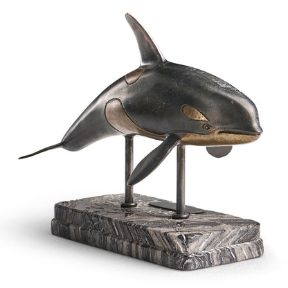 Jonathan Charles Fine Furniture - Killer Whale Bronze Statue with Marble Base - 496219-DRB view 3