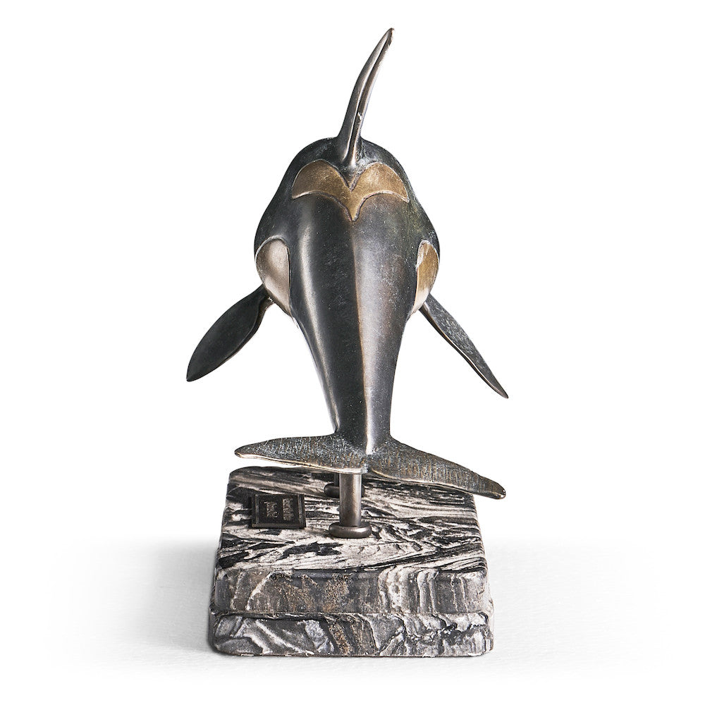 Jonathan Charles Fine Furniture - Killer Whale Bronze Statue with Marble Base - 496219-DRB view 6