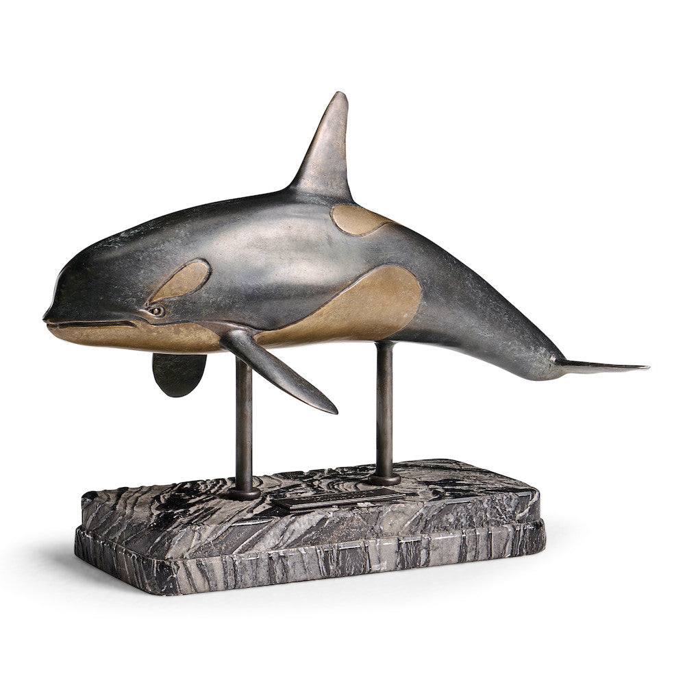 Jonathan Charles Fine Furniture - Killer Whale Bronze Statue with Marble Base - 496219-DRB view 7