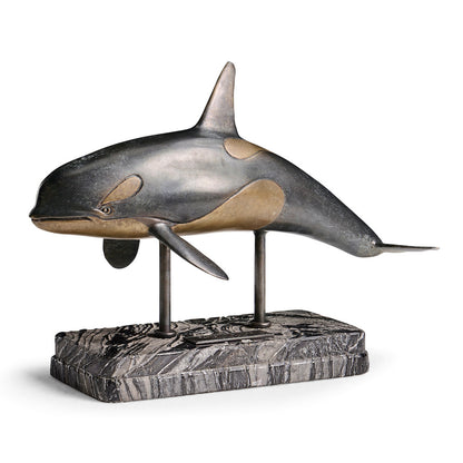 Jonathan Charles Fine Furniture - Killer Whale Bronze Statue with Marble Base - 496219-DRB view 7