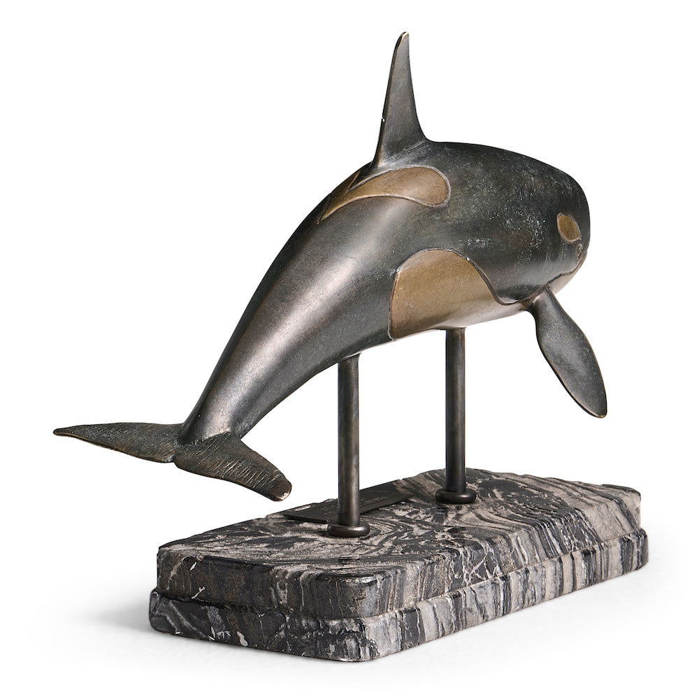 Jonathan Charles Fine Furniture - Killer Whale Bronze Statue with Marble Base - 496219-DRB view 8