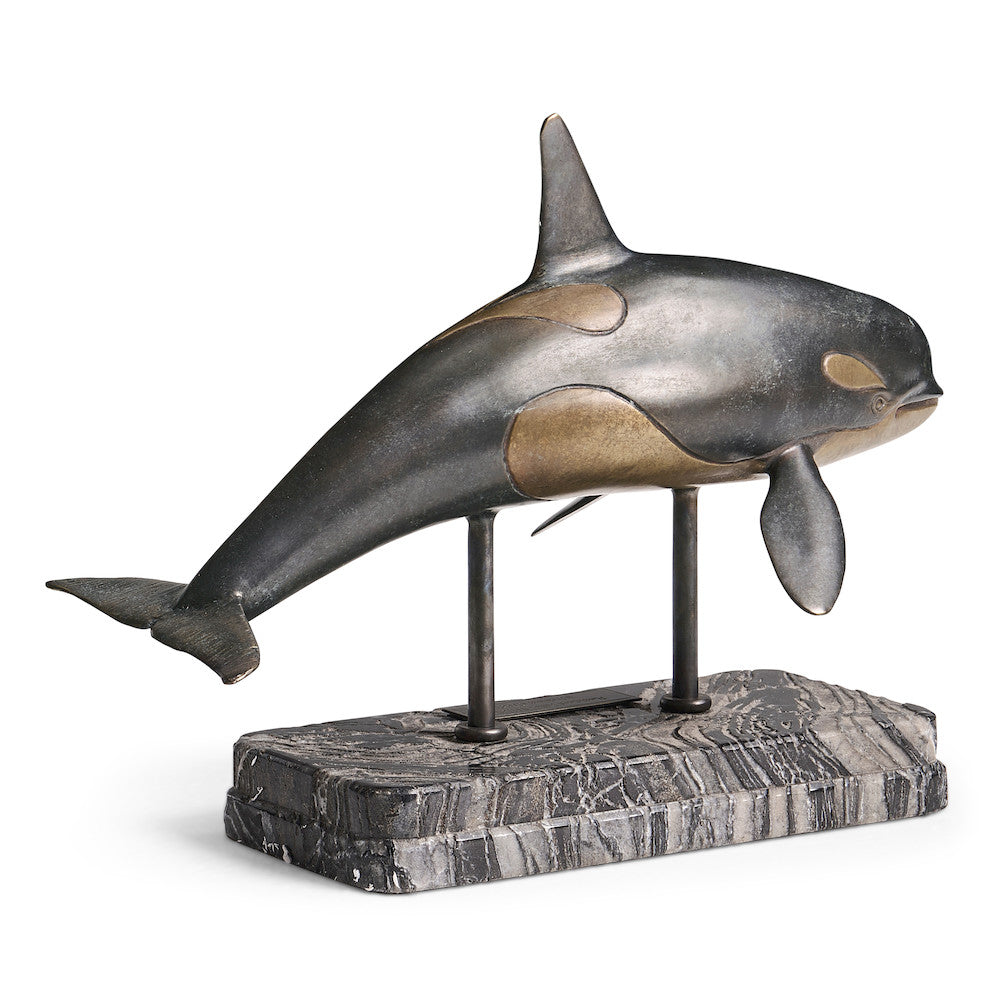 Jonathan Charles Fine Furniture - Killer Whale Bronze Statue with Marble Base - 496219-DRB view 9