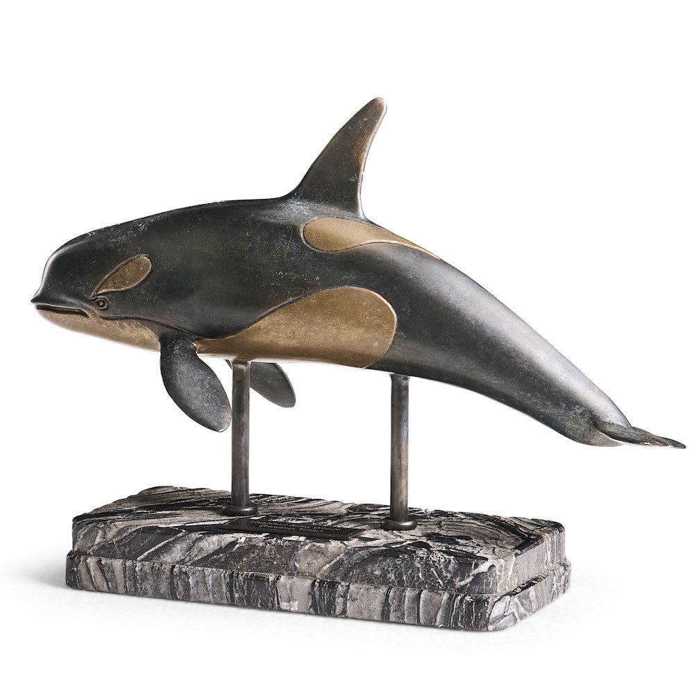 Jonathan Charles Fine Furniture - Killer Whale Bronze Statue with Marble Base - 496219-DRB view 11