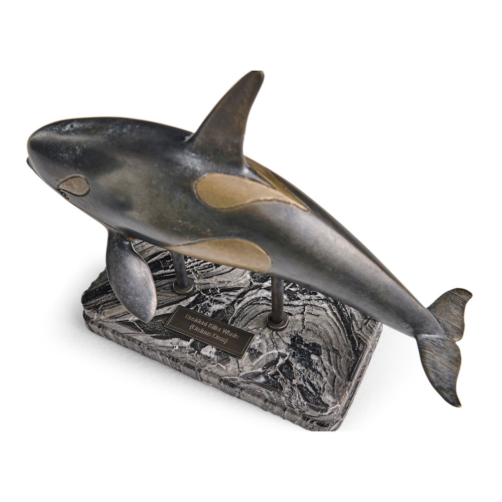 Jonathan Charles Fine Furniture - Killer Whale Bronze Statue with Marble Base - 496219-DRB view 13