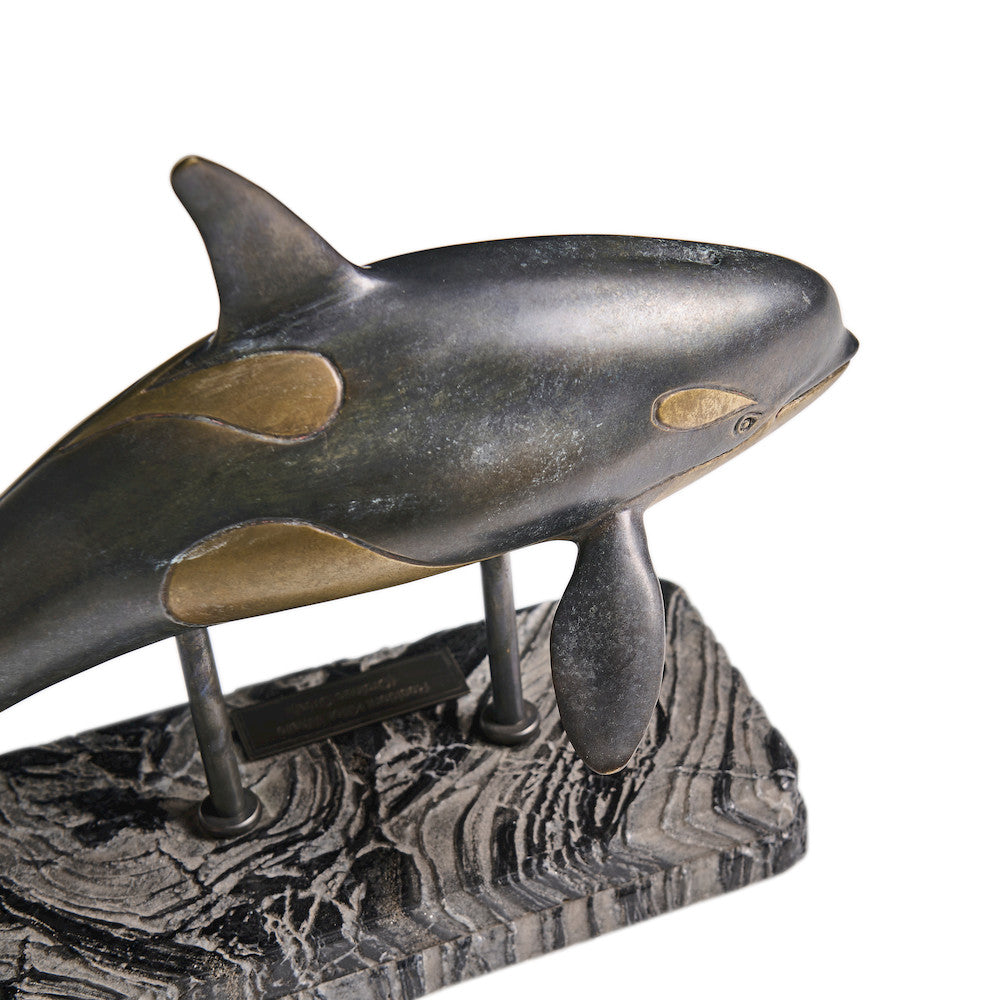 Jonathan Charles Fine Furniture - Killer Whale Bronze Statue with Marble Base - 496219-DRB view 14