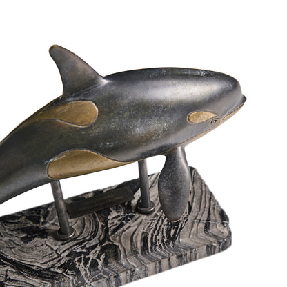 Jonathan Charles Fine Furniture - Killer Whale Bronze Statue with Marble Base - 496219-DRB view 14