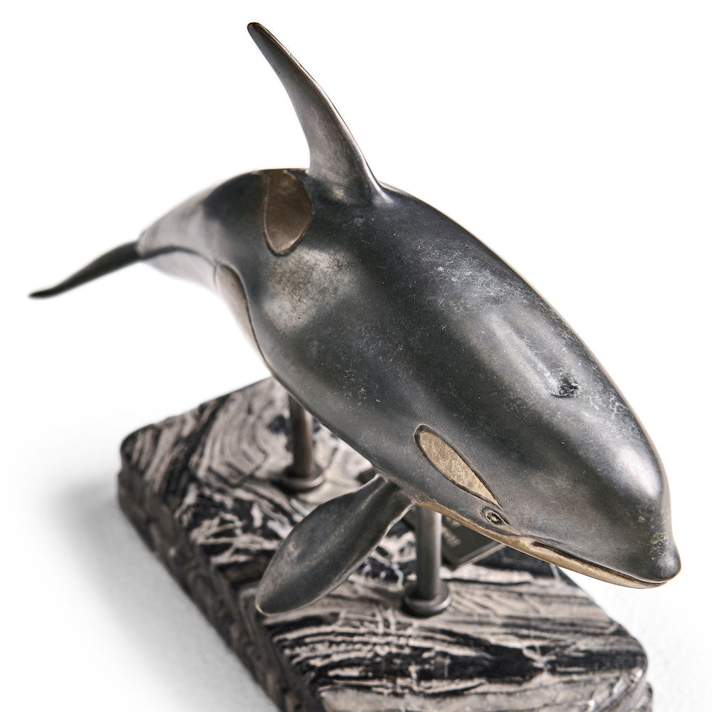 Jonathan Charles Fine Furniture - Killer Whale Bronze Statue with Marble Base - 496219-DRB view 16