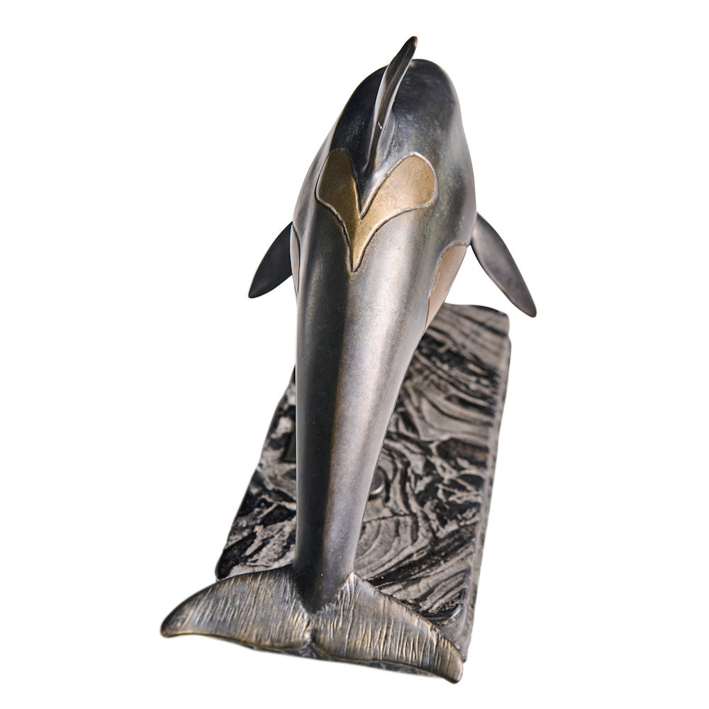 Jonathan Charles Fine Furniture - Killer Whale Bronze Statue with Marble Base - 496219-DRB view 17