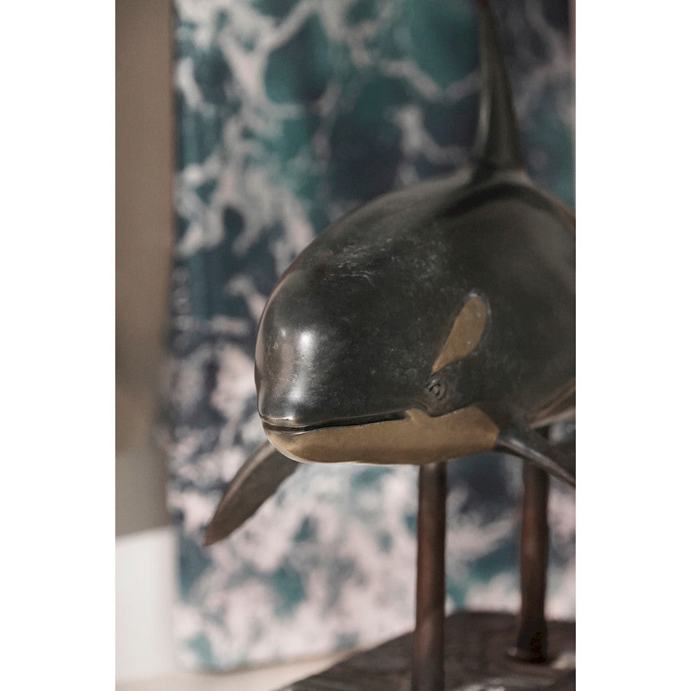 Jonathan Charles Fine Furniture - Killer Whale Bronze Statue with Marble Base - 496219-DRB view 18