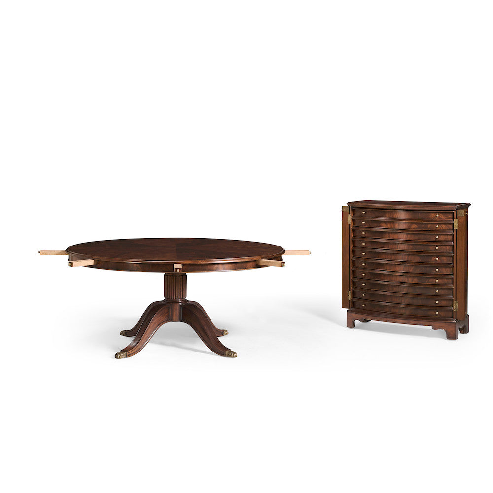 Jonathan Charles Fine Furniture - Mahogany Extending Circular Dining Table with Storage Cabinet for Leaves 66" - 493070-66D-MAH view 2