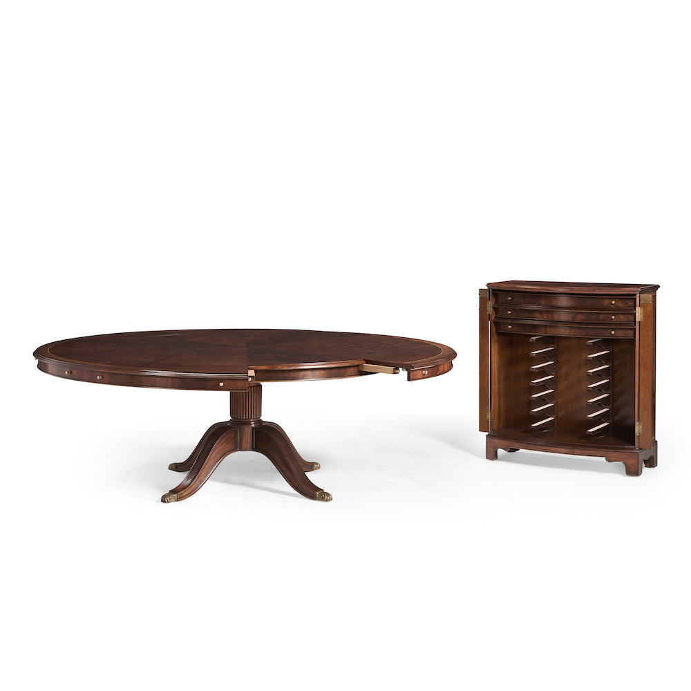 Jonathan Charles Fine Furniture - Mahogany Extending Circular Dining Table with Storage Cabinet for Leaves 66" - 493070-66D-MAH view 3
