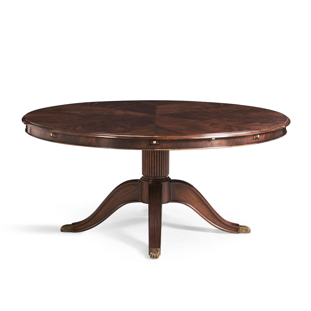 Jonathan Charles Fine Furniture - Mahogany Extending Circular Dining Table with Storage Cabinet for Leaves 66" - 493070-66D-MAH view 6