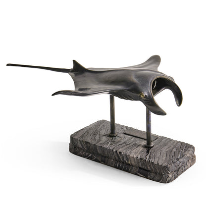 Jonathan Charles Fine Furniture - Manta Ray Bronze Statue with Marble Base - 496215-DRB view 1