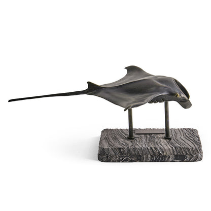 Jonathan Charles Fine Furniture - Manta Ray Bronze Statue with Marble Base - 496215-DRB view 2
