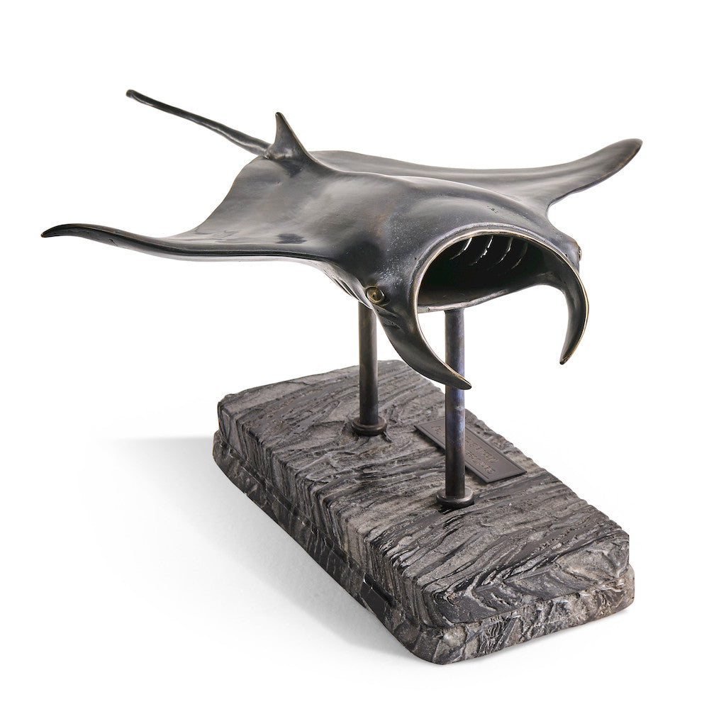 Jonathan Charles Fine Furniture - Manta Ray Bronze Statue with Marble Base - 496215-DRB view 3