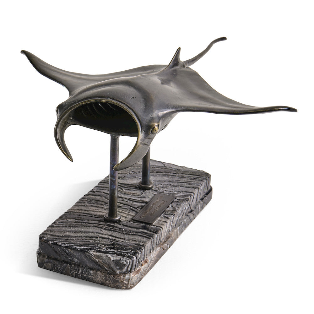Jonathan Charles Fine Furniture - Manta Ray Bronze Statue with Marble Base - 496215-DRB view 5