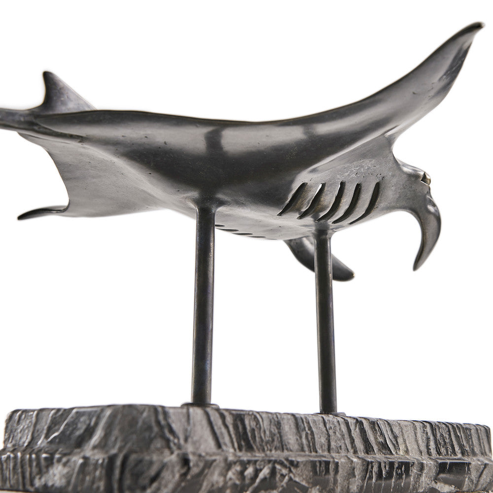 Jonathan Charles Fine Furniture - Manta Ray Bronze Statue with Marble Base - 496215-DRB view 11