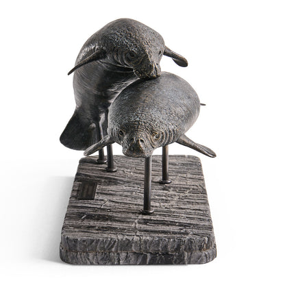 Jonathan Charles Fine Furniture - Raised Manatee Bronze Statue with Marble Base - 496221-DRB view 4