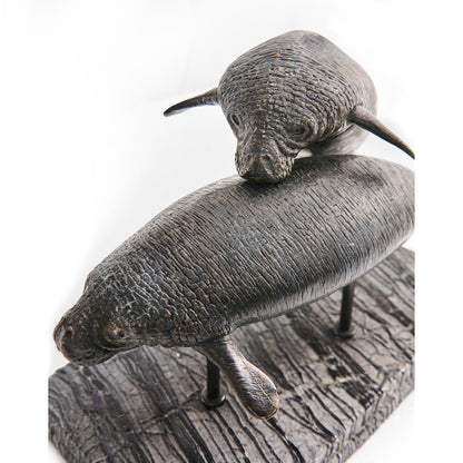 Jonathan Charles Fine Furniture - Raised Manatee Bronze Statue with Marble Base - 496221-DRB view 7