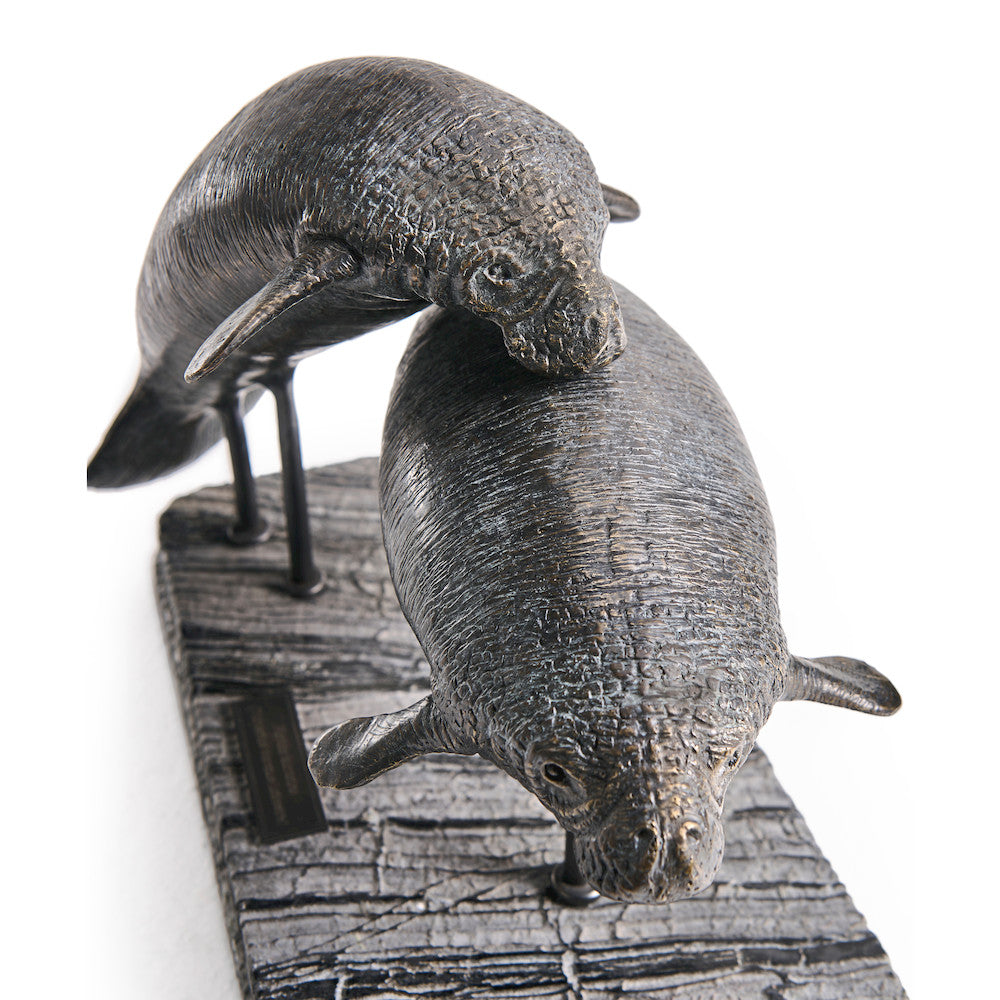 Jonathan Charles Fine Furniture - Raised Manatee Bronze Statue with Marble Base - 496221-DRB view 9