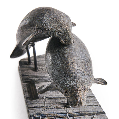 Jonathan Charles Fine Furniture - Raised Manatee Bronze Statue with Marble Base - 496221-DRB view 9