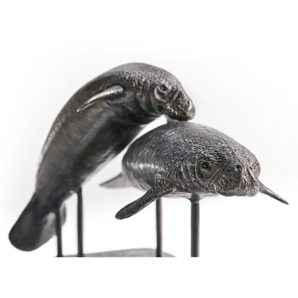 Jonathan Charles Fine Furniture - Raised Manatee Bronze Statue with Marble Base - 496221-DRB view 11