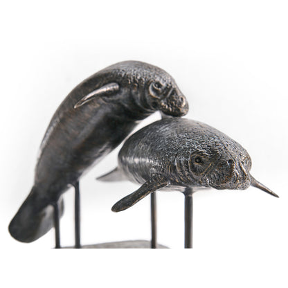 Jonathan Charles Fine Furniture - Raised Manatee Bronze Statue with Marble Base - 496221-DRB view 11