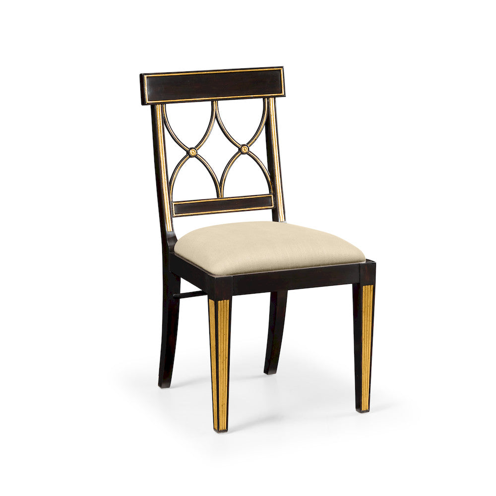 Jonathan Charles Fine Furniture - Regency Black Painted Curved Back Side Chair - 494347-SC-EBF-F001 view 1
