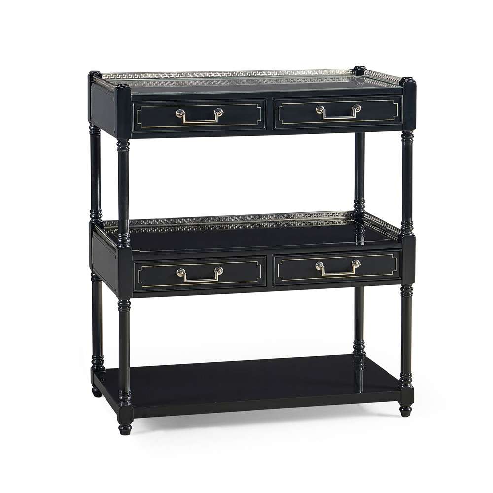 Jonathan Charles Fine Furniture - Reimagined Flux Lacquer Etagere - 492442-BLA veiw 1