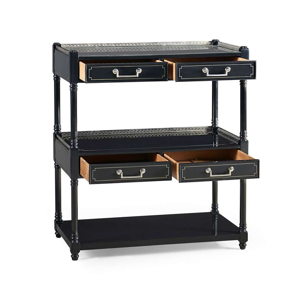 Jonathan Charles Fine Furniture - Reimagined Flux Lacquer Etagere - 492442-BLA veiw 2