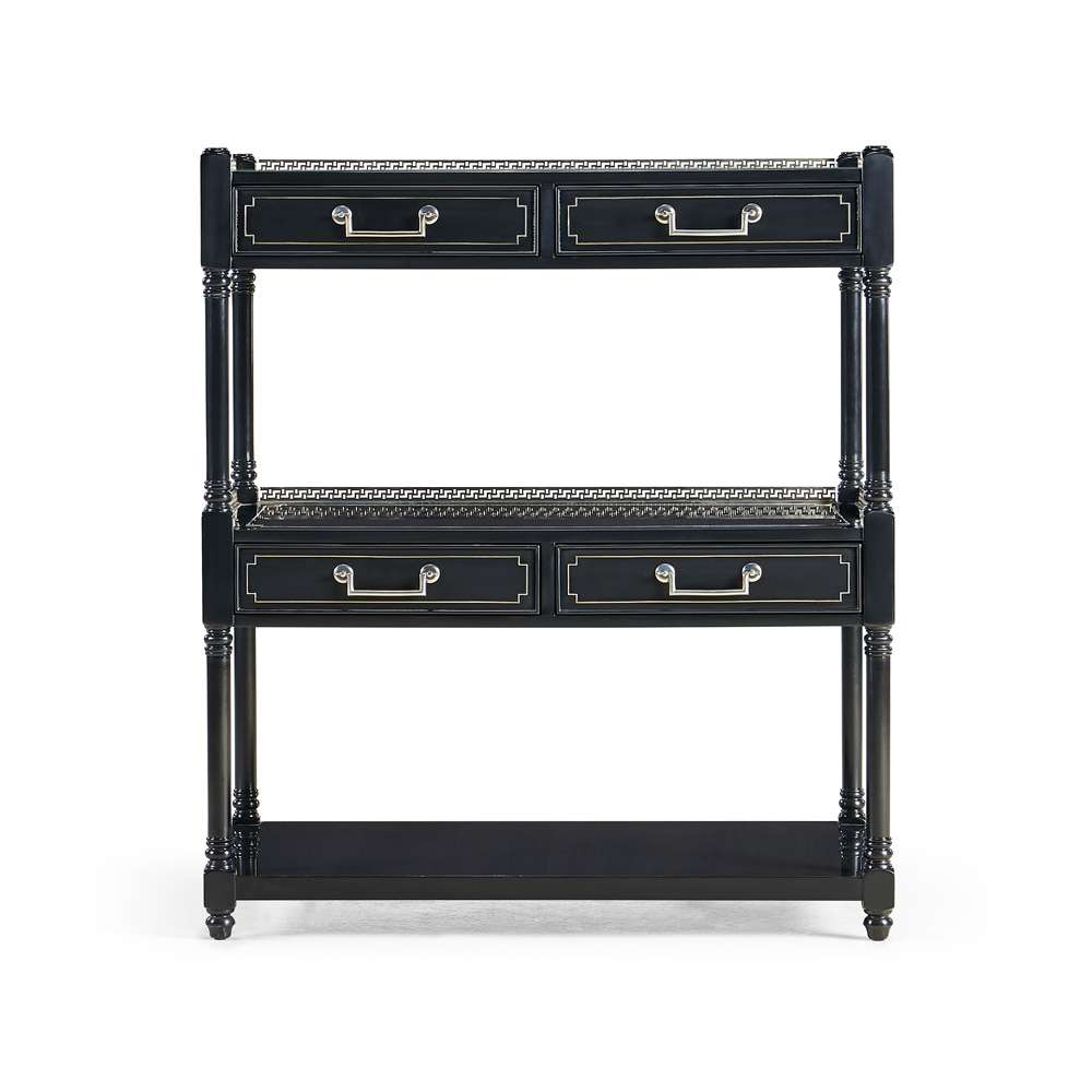 Jonathan Charles Fine Furniture - Reimagined Flux Lacquer Etagere - 492442-BLA veiw 3