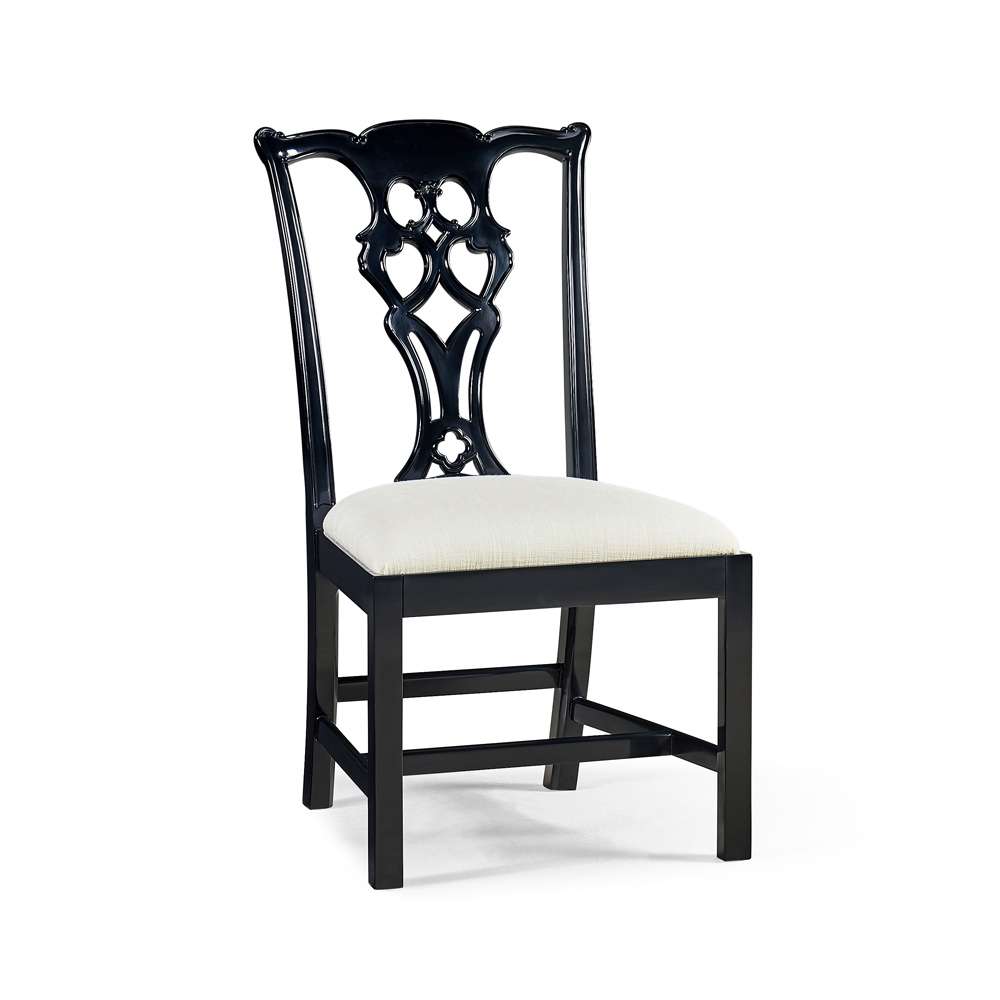 Jonathan Charles Fine Furniture - Reimagined Spark Chippendale Black Side Chair - 493330-SC-BLA-F053 veiw 1