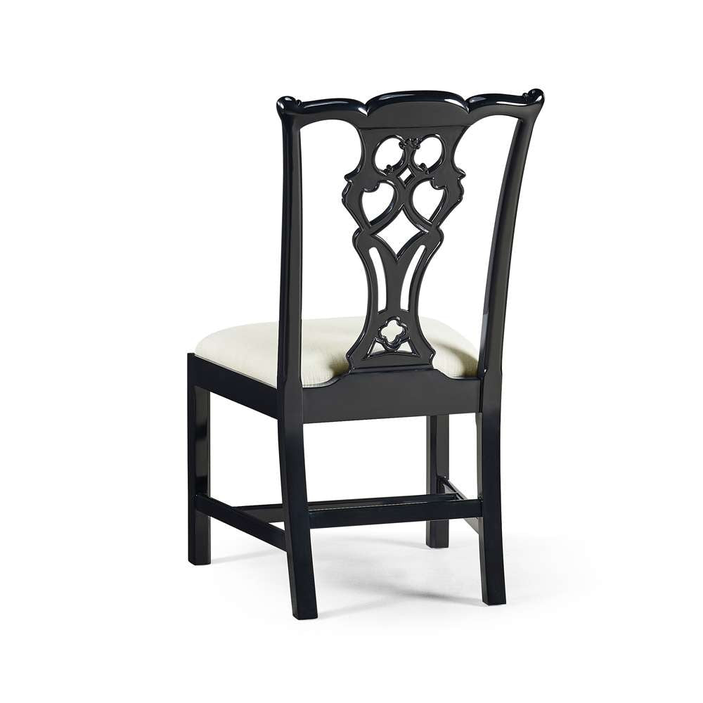Jonathan Charles Fine Furniture - Reimagined Spark Chippendale Black Side Chair - 493330-SC-BLA-F053 veiw 2