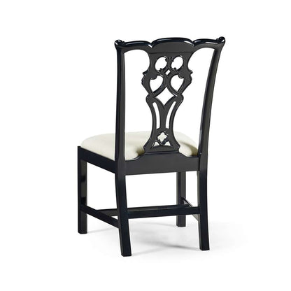 Jonathan Charles Fine Furniture - Reimagined Spark Chippendale Black Side Chair - 493330-SC-BLA-F053 veiw 2