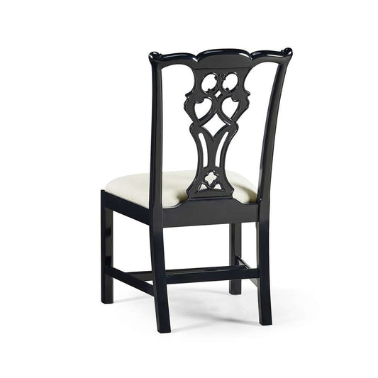 Jonathan Charles Fine Furniture - Reimagined Spark Chippendale Black Side Chair - 493330-SC-BLA-F053 veiw 2